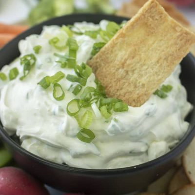 Irmas Cream Cheese Green Onion Chip Dip