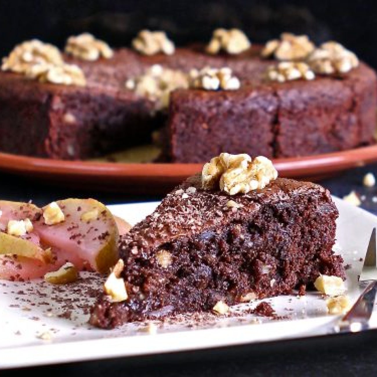 Italian Chocolate Walnut Cake