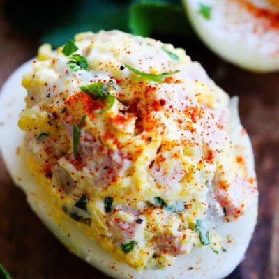 Italian Style Stuffed Eggs With Lemon And