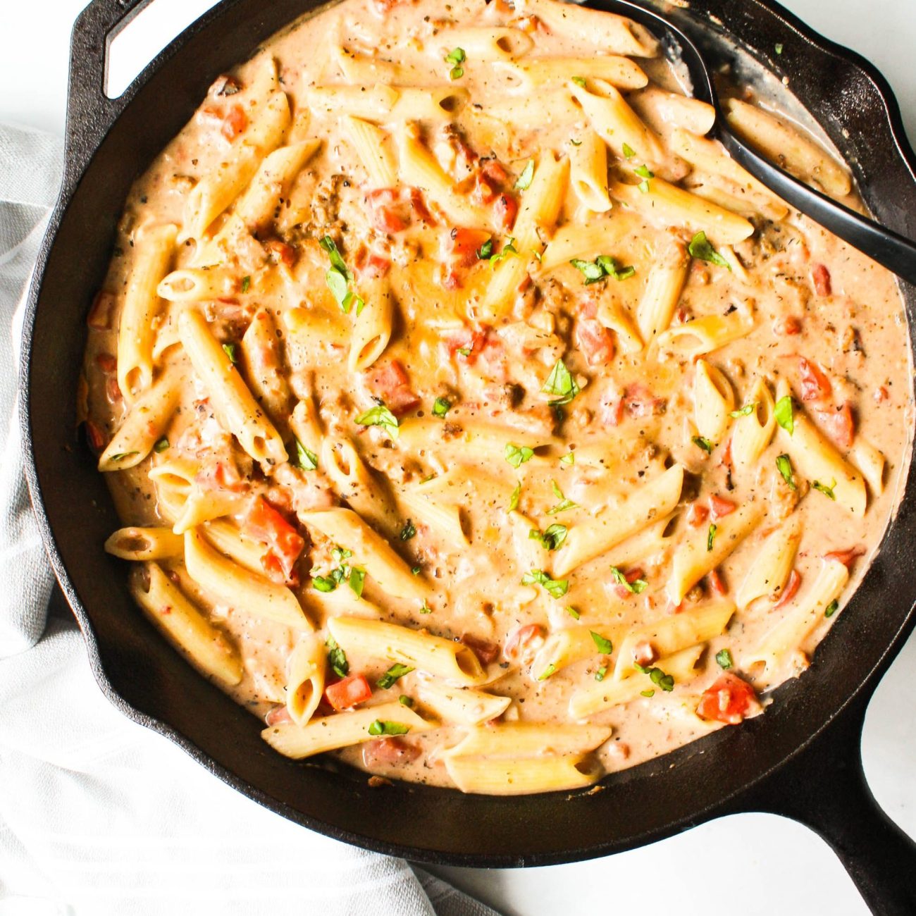 Italian-Style Tofu and Pork Sausage Skillet