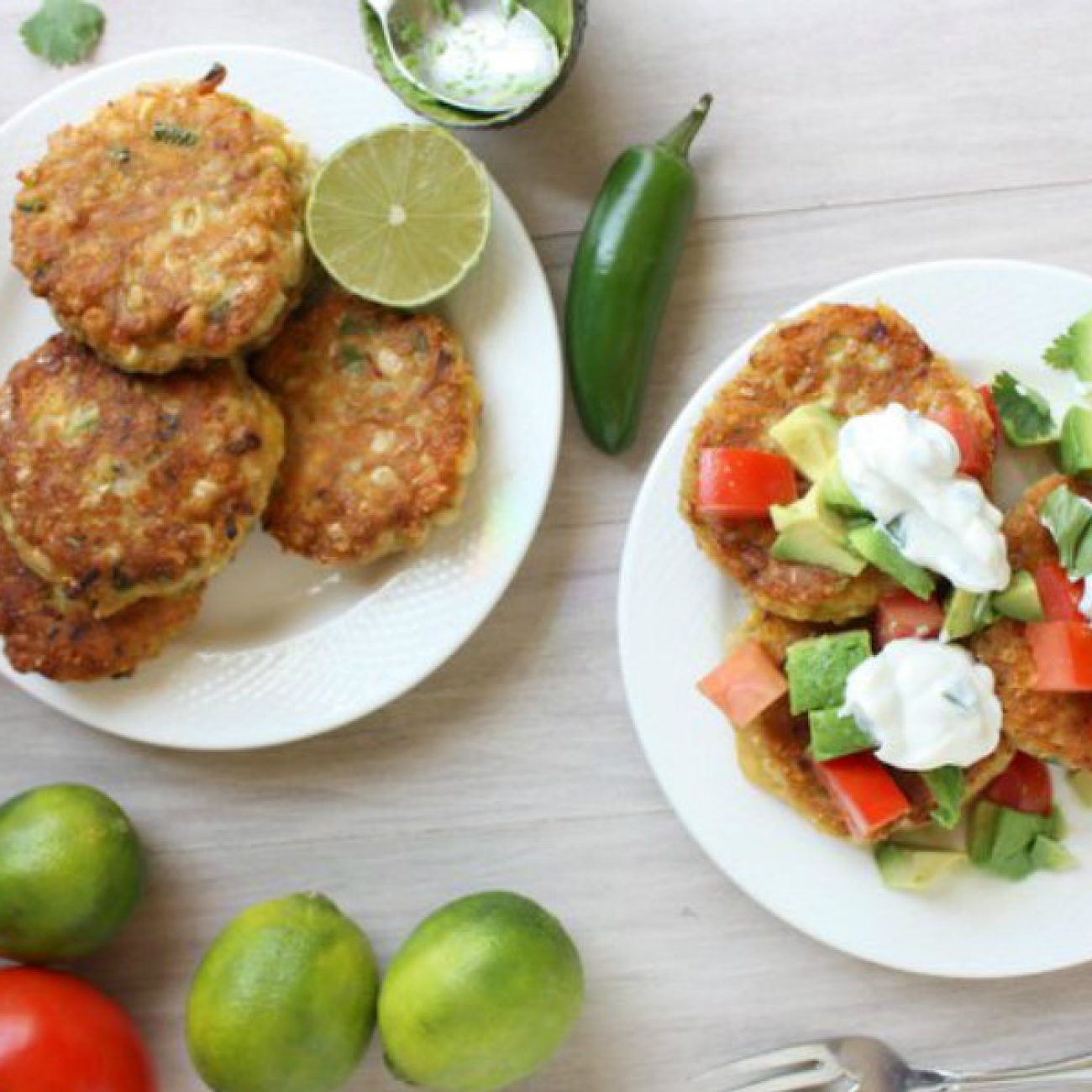 Jalapeno Corn Cakes With Avocado Salsa