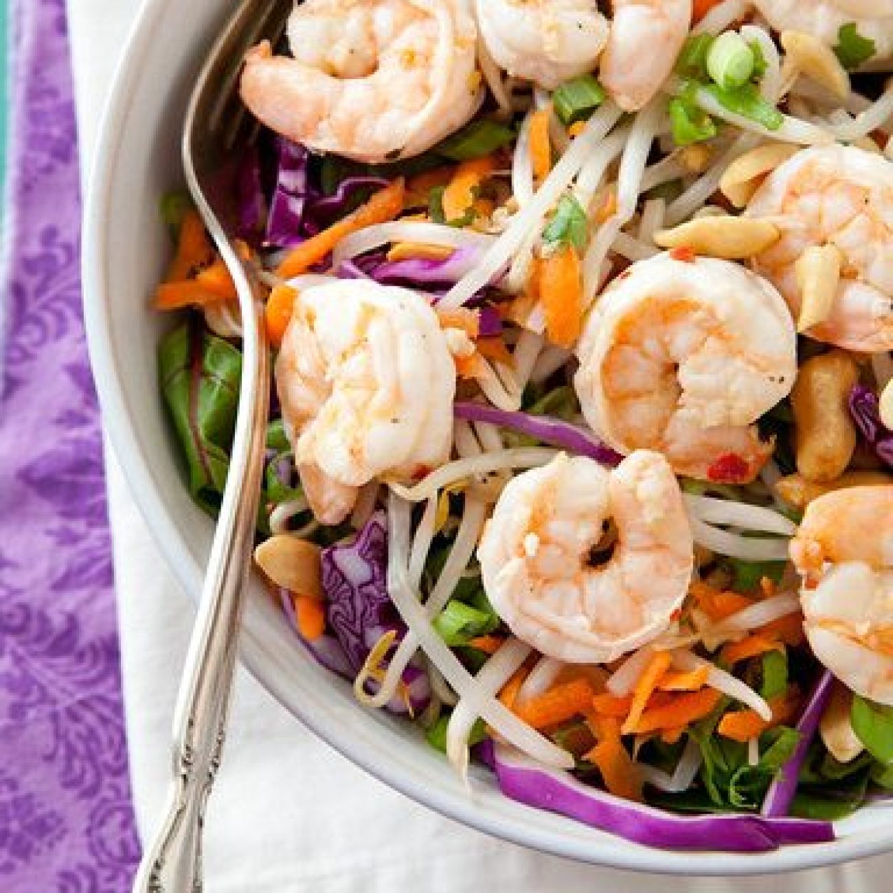 Joanns Colored Noodle Shrimp Salad