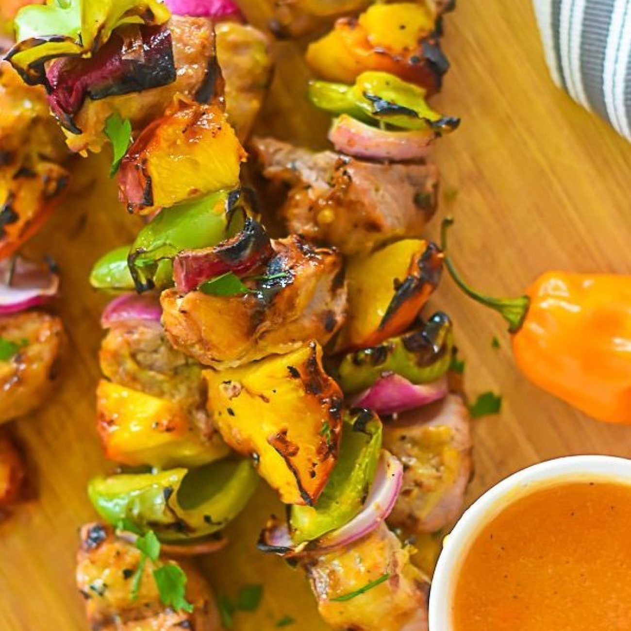 Juicy Tandoori Skewers Paired with Homemade Apricot Chutney Recipe