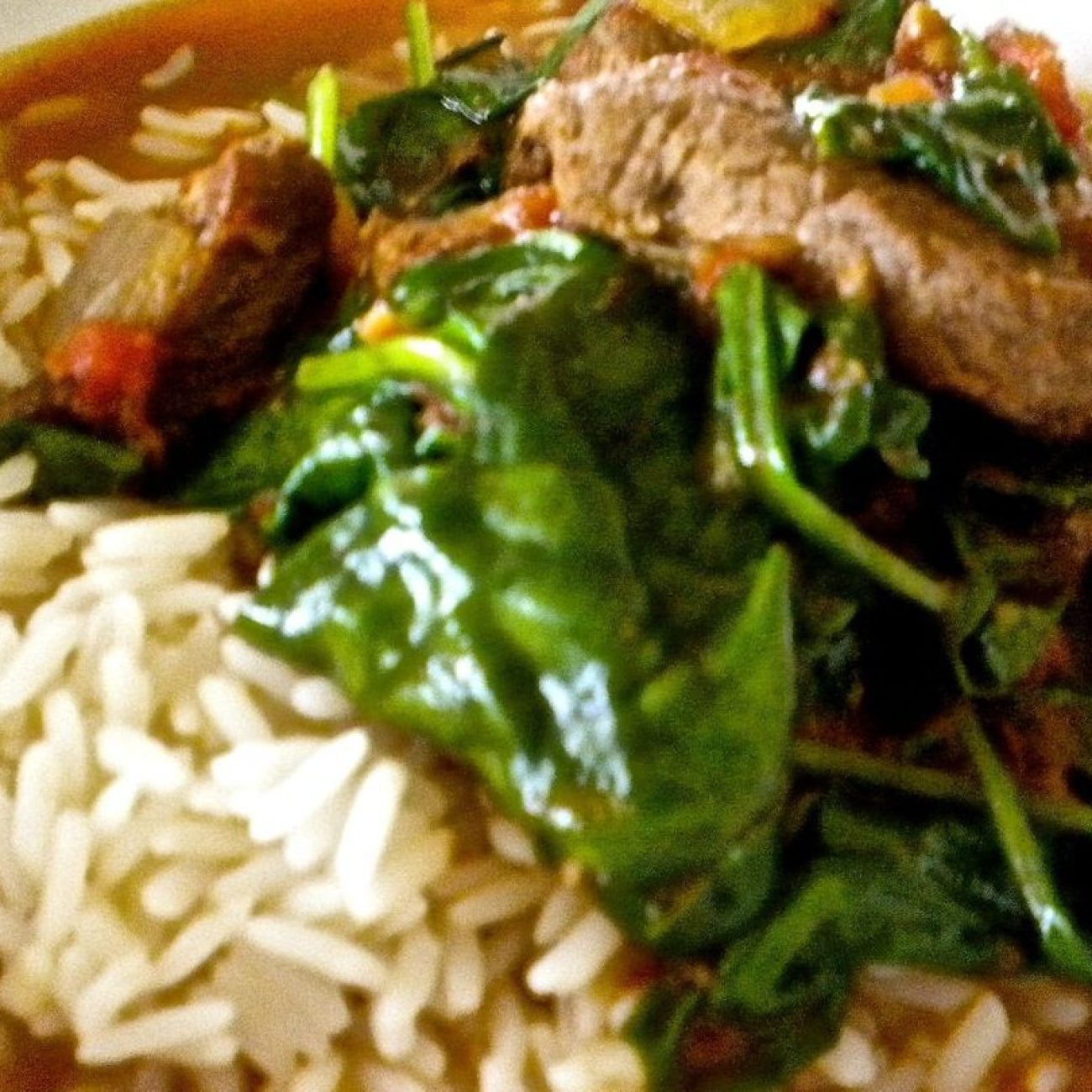 Lamb With Spinach