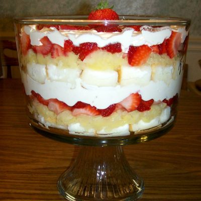 Layered Strawberry Trifle Cake Delight