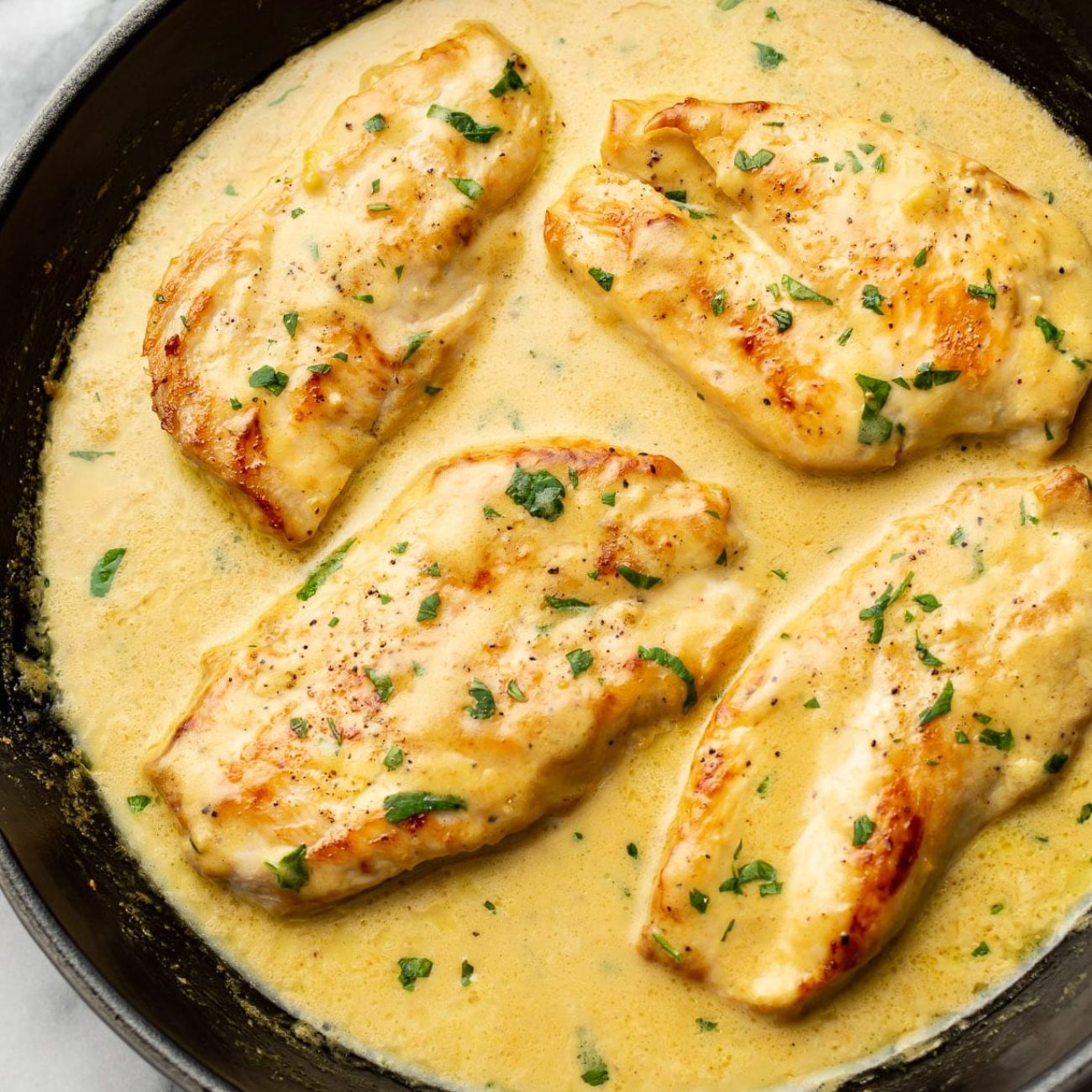 Lemon Pepper Chicken With Creamy Garlic