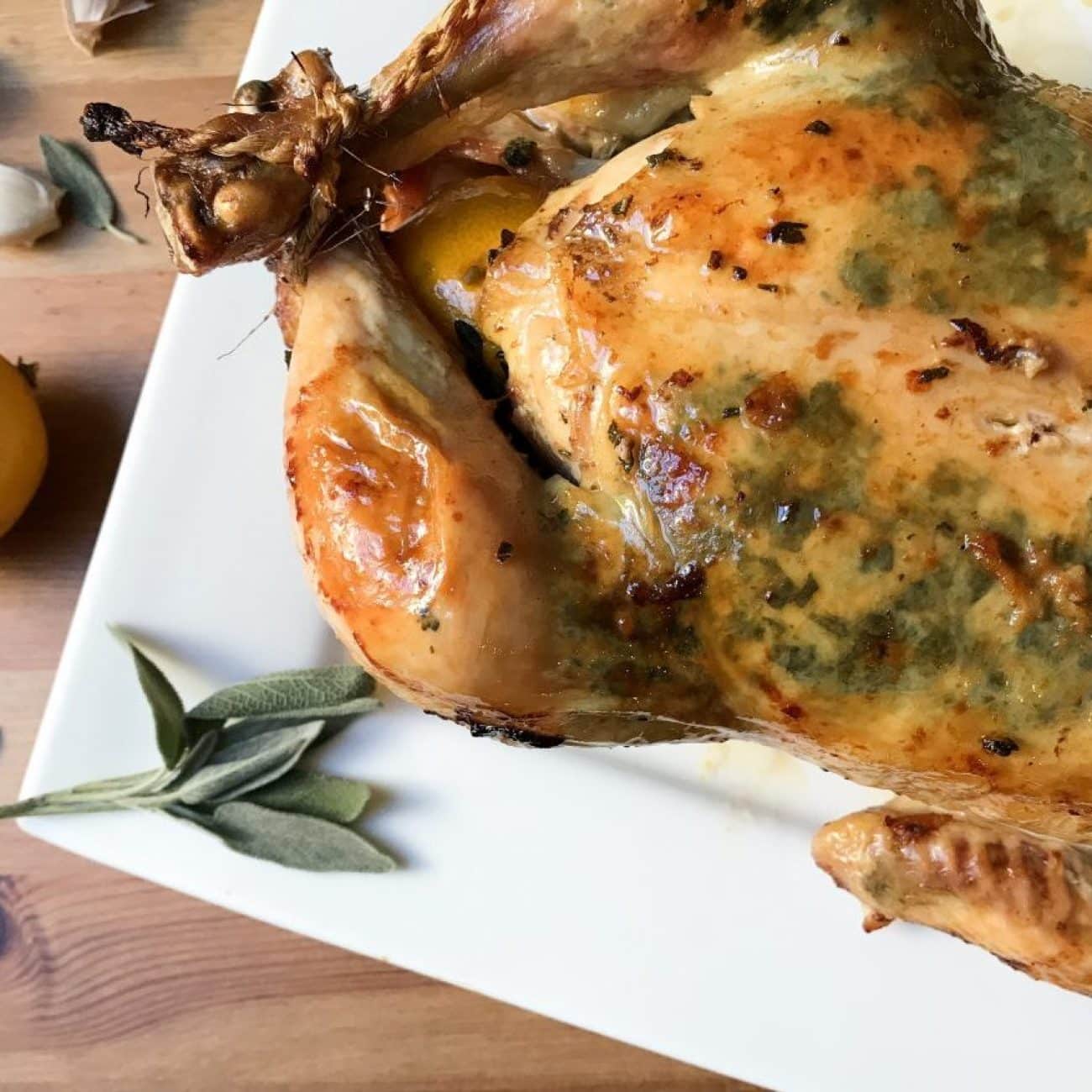 Lemon, Sage And Garlic Roast Chicken