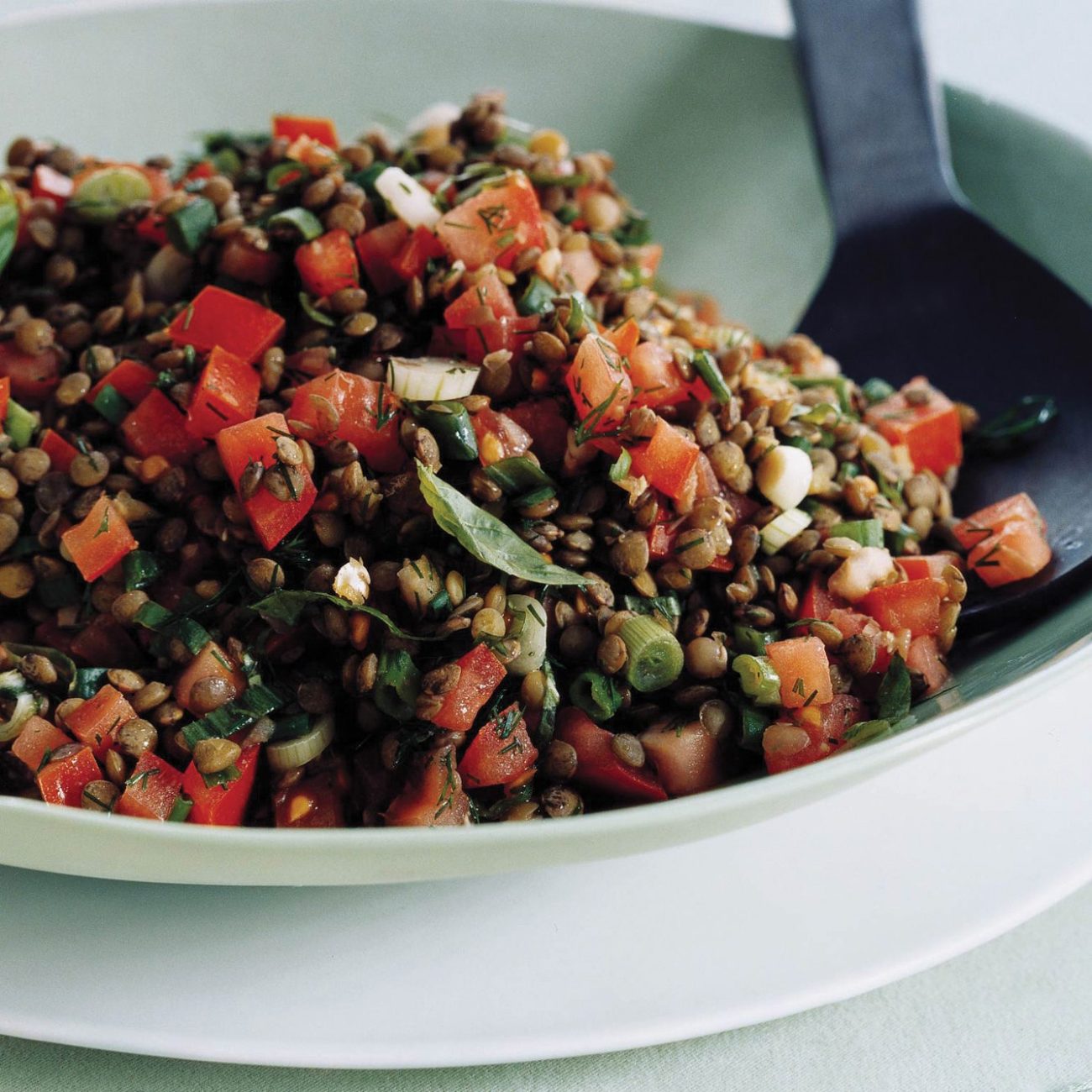 Lentil Salad With Tomatoes, Dill And Basil