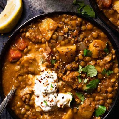 Lentil Stew With Spinach And Potatoes