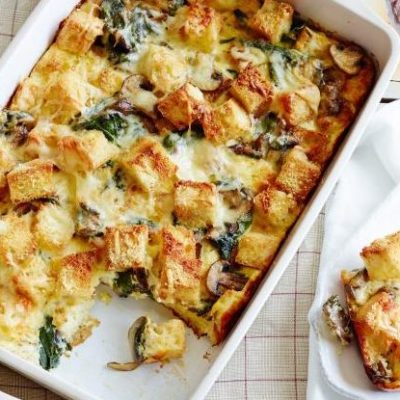 Light Spinach- Mushroom Casserole