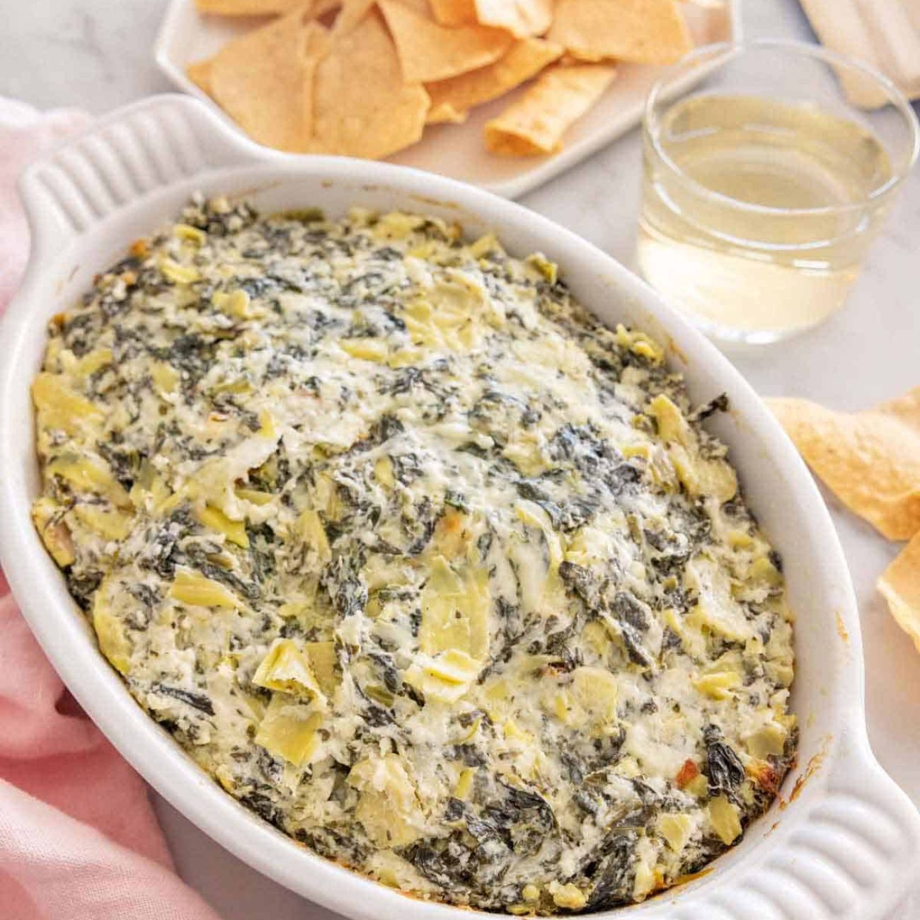 Lighter Baked Spinach & Artichoke Dip