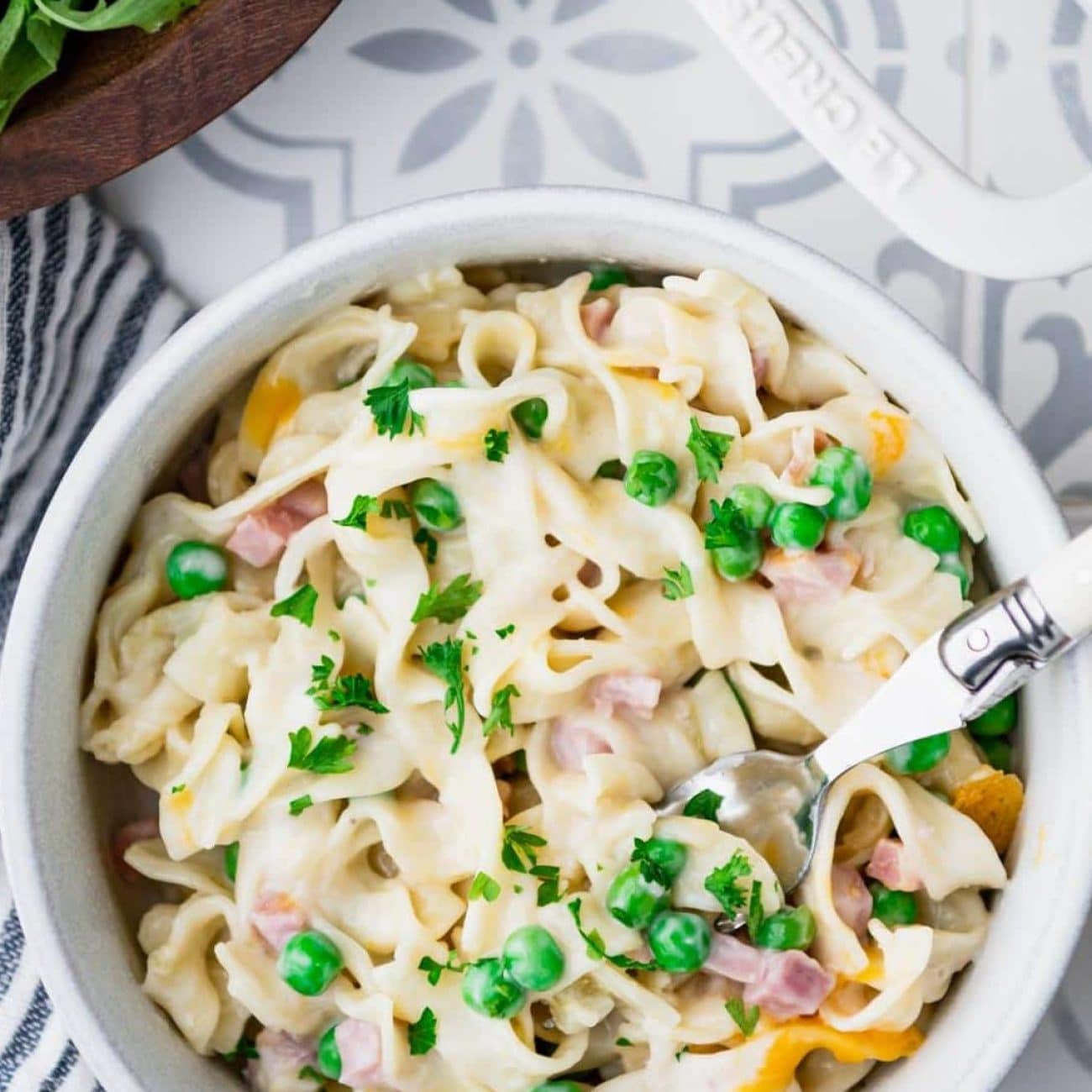 Lighter Ham & Noodle Casserole