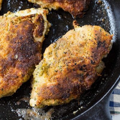 Lightly Fried Chicken Breasts With Basil