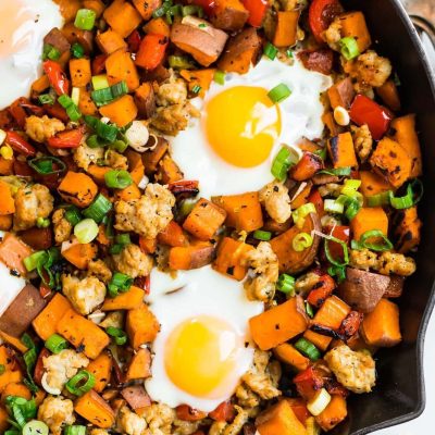 Loaded Potato Skillet Hash With Crispy Fried Eggs