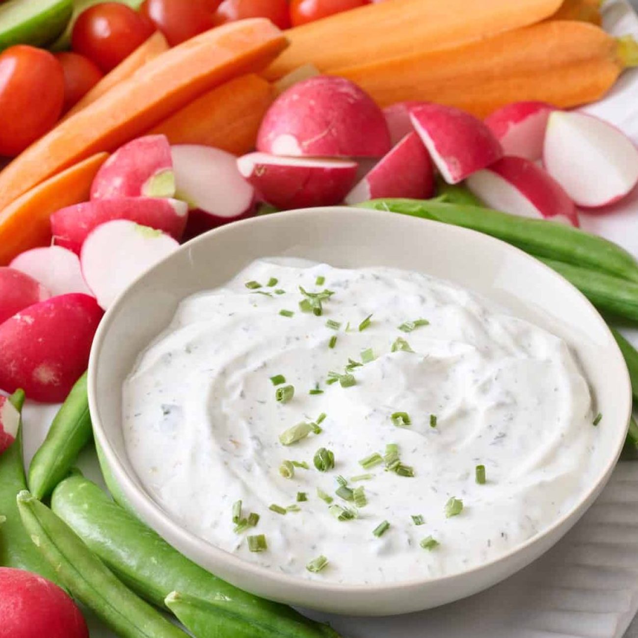 Low-Calorie Smoky Bean Dip with Fresh Veggie Crudites