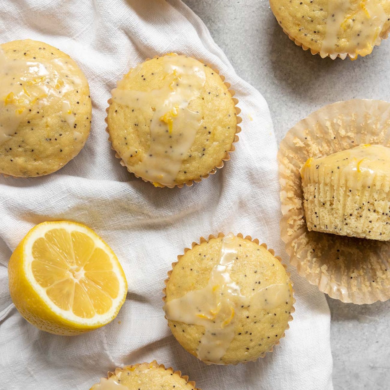 Low Fat Lemon Poppy Seed Muffins