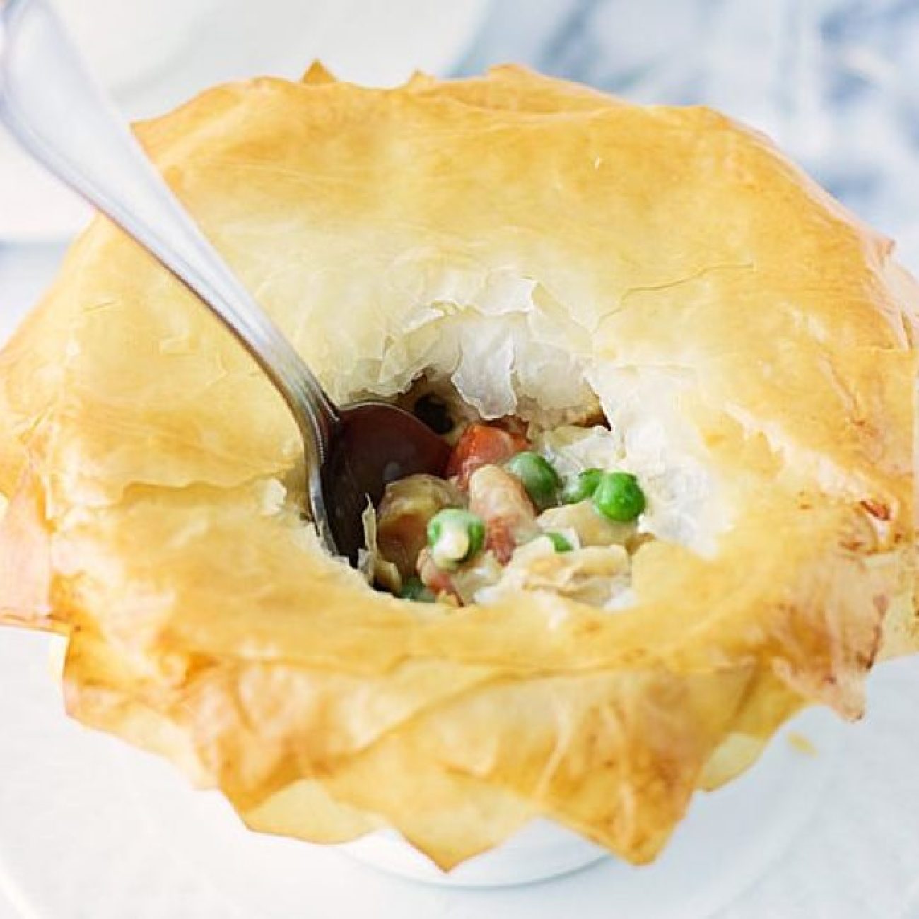 Lower Fat Chicken Pot Pie With Phyllo