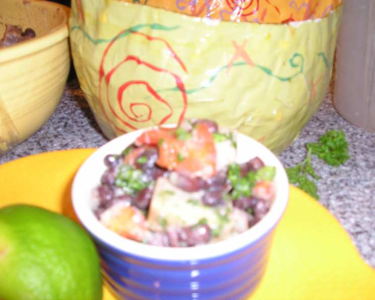 Malanga, Black Bean And Pepper Salad