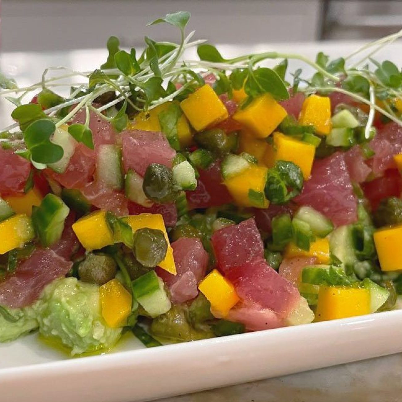 Mango-Infused Tuna Sashimi Salad Recipe