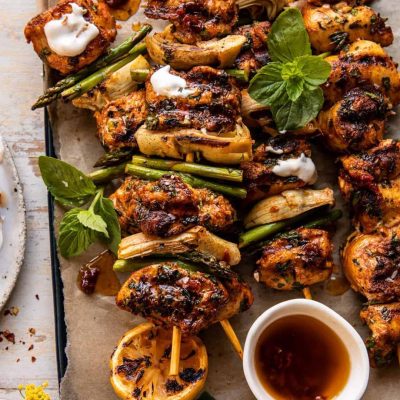 Mapley Garlic Chicken Skewers