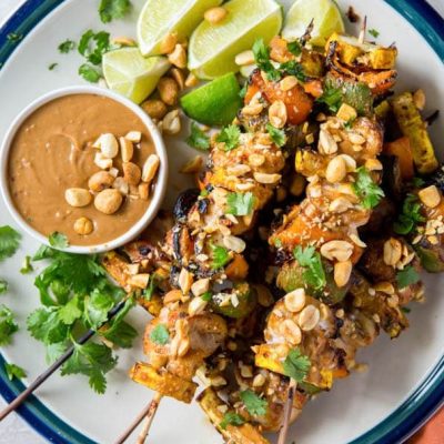 Marinated Chicken Kebabs With A Peanut