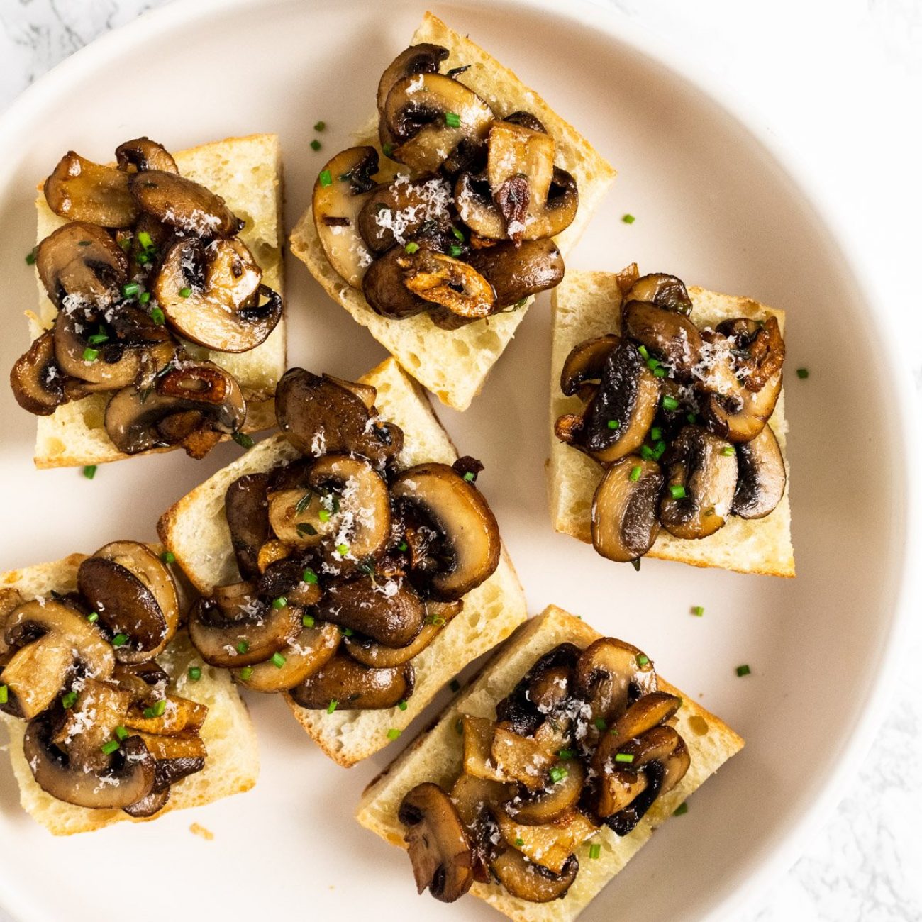 Marinated Mushroom Bruschetta