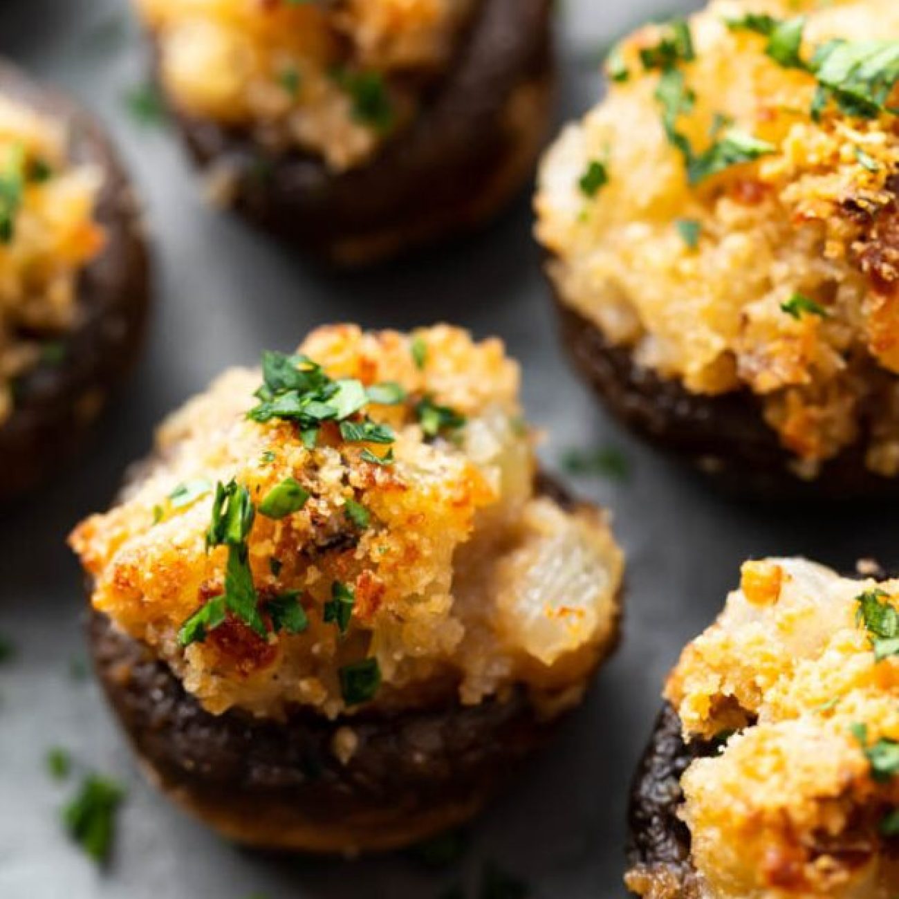 Meatless Stuffed Mushrooms