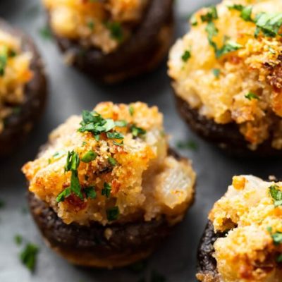 Meatless Stuffed Mushrooms