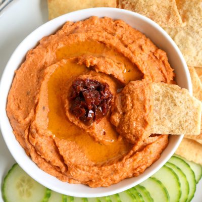 Mediterranean-Inspired Sundried Tomato Hummus Spread