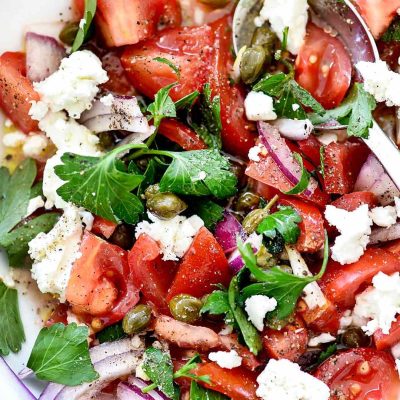 Mediterranean-Style Tomato, Lemon &Amp; Olive Salad With Onions