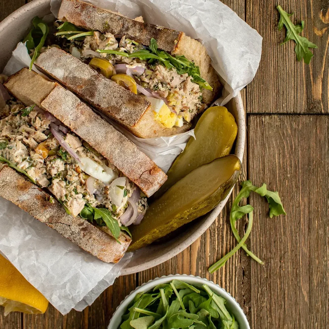 Mediterranean- Style Tuna And Olive Sandwich