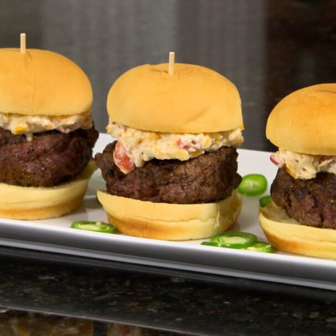 Mini Burgers With Pimento Cheese