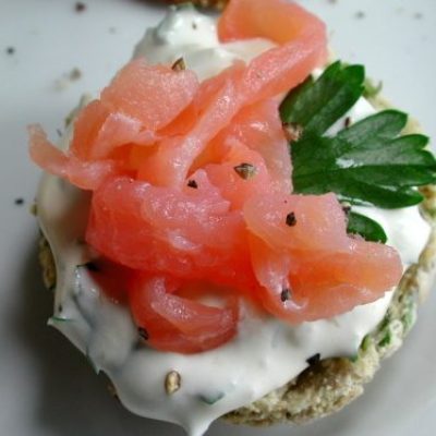 Mini Herbed Scones With Smoked Salmon