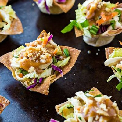 Mini Wonton Salsa Baskets