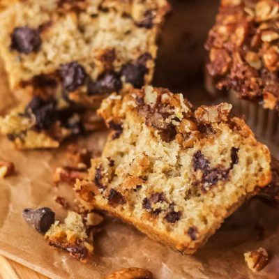 Mocha Muffins With Chocolate Chips And Pecans