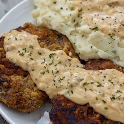 Mock Chicken Fried Steak With Milk Gravy