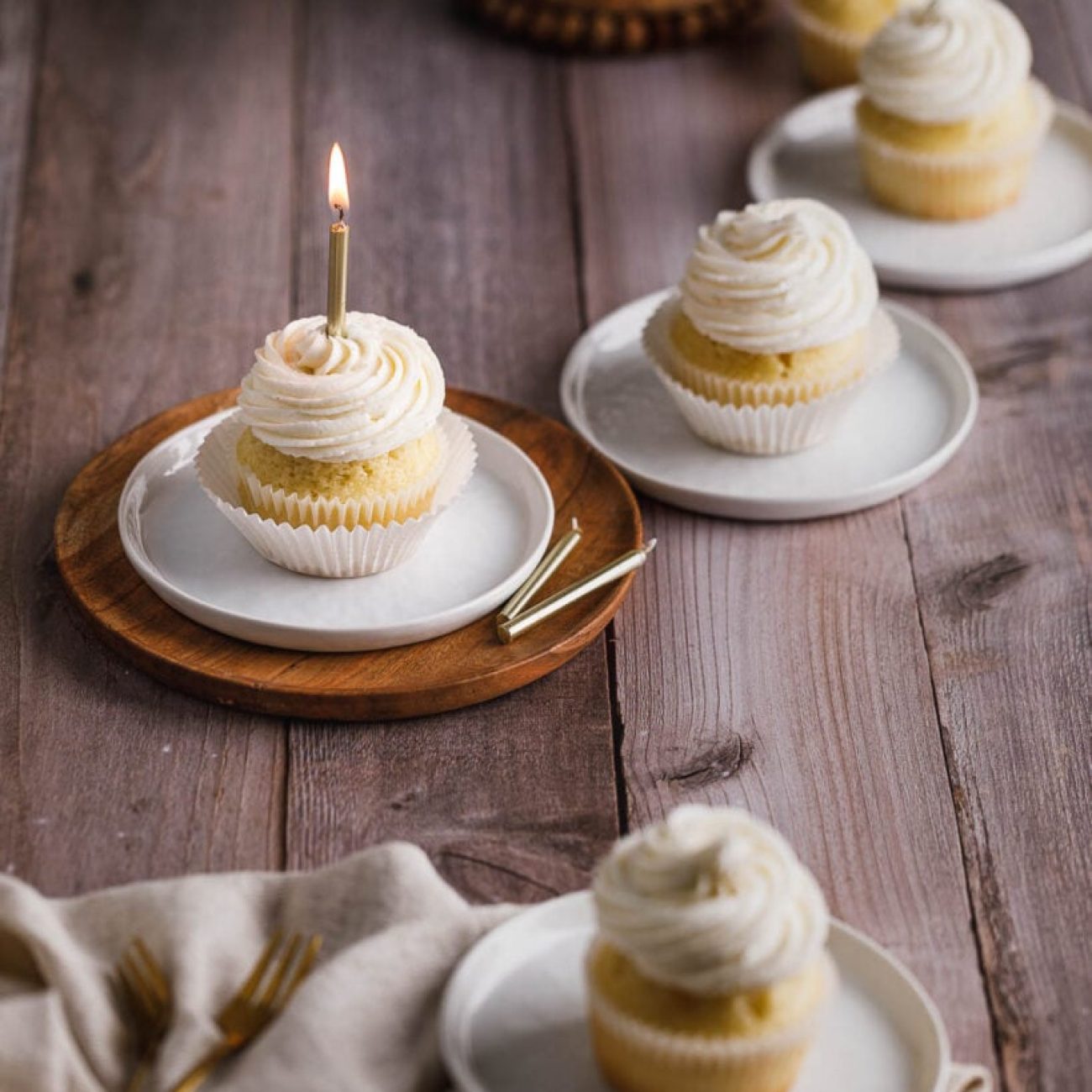 Moist Sour Cream Cupcakes with a Golden Twist