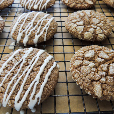 Molasses Spice Cookies With Dark Rum Glaze