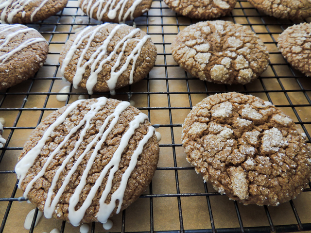 Molasses Spice Cookies With Dark Rum Glaze