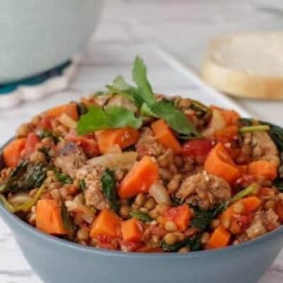 Moms Lentil Sausage Casserole