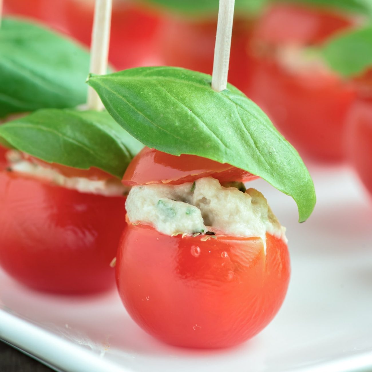 Mouthwatering Cherry Tomatoes Stuffed with Herbed Cheese Filling