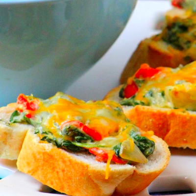 Mozzarella And Spinach Crostini