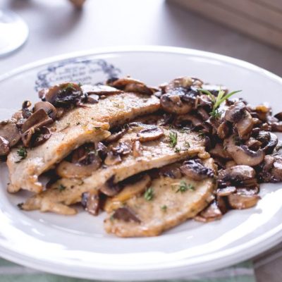 Mushroom Sauce Stuffed Veal Scallops Recipe