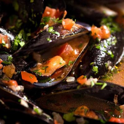 Mussels In White Wine And Garlic