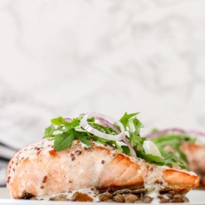 Mustard- Roasted Salmon With