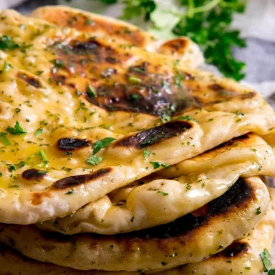 Naan Bread With Garlic And Coriander/Cilantro