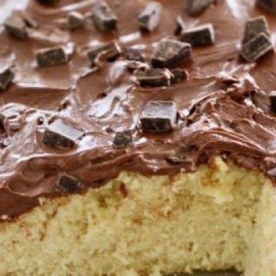 Old-Fashioned Yellow Cake With Chocolate Icing