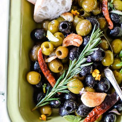 Olives With Garlic, Herbs And Chiles