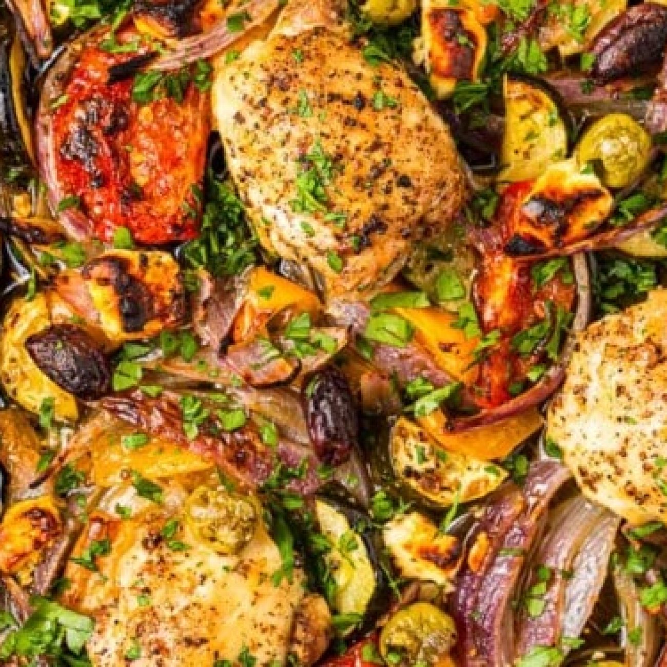 One-Pan Chicken Breast with Colorful Veggie Rice