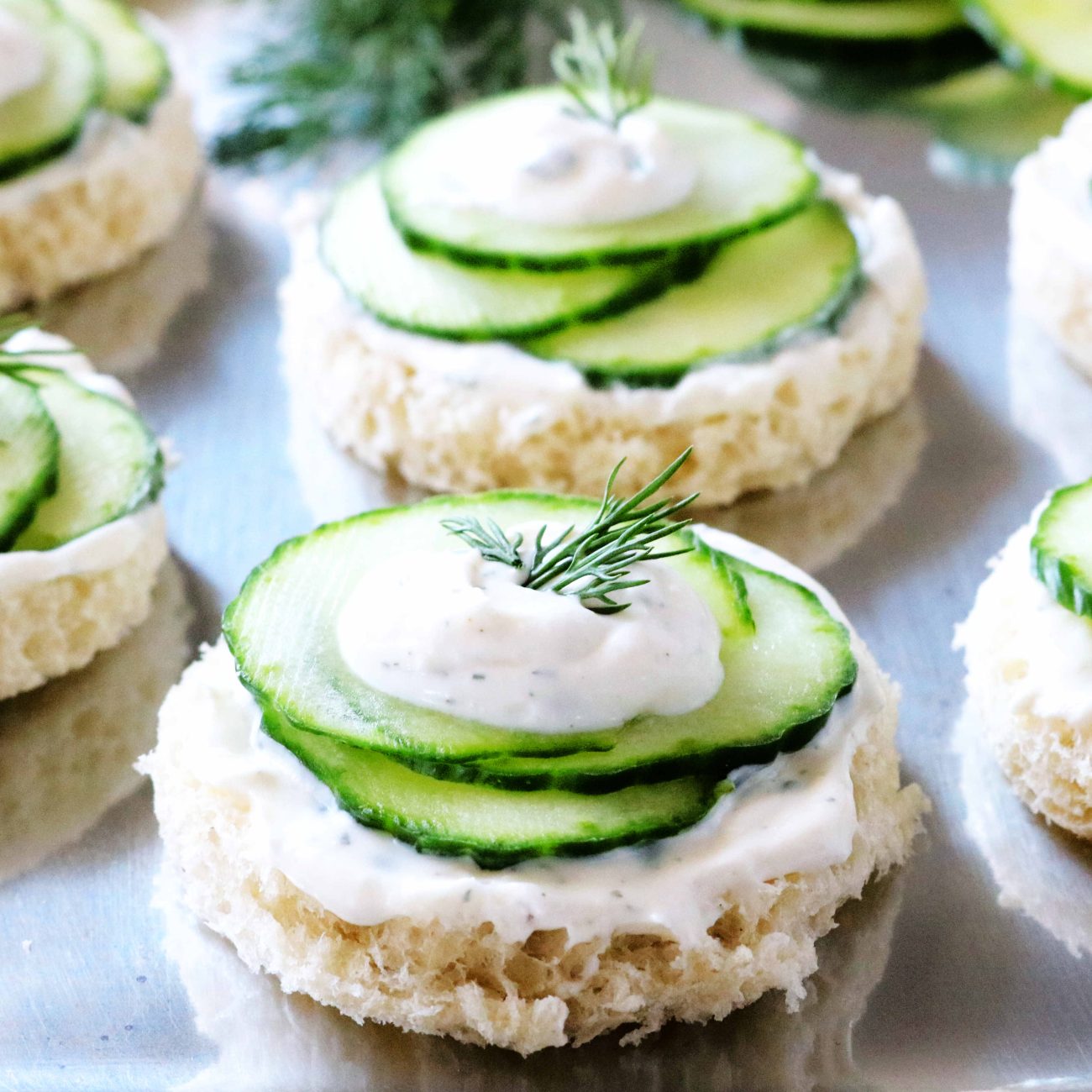 Open Faced Cucumber Sandwiches